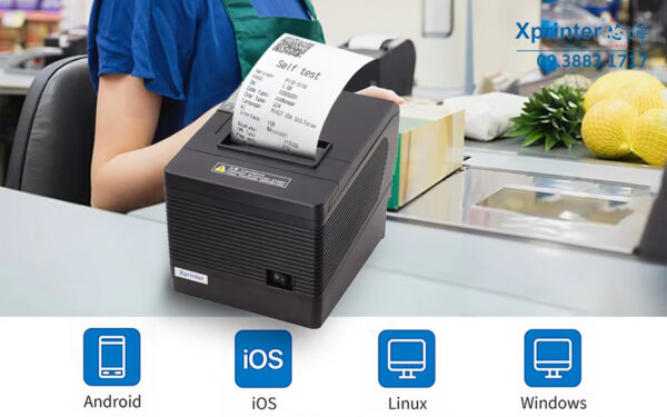 Máy in hóa đơn nhiệt XP-Q260III: Hỗ trợ đa ngôn ngữ, tương thích Linux