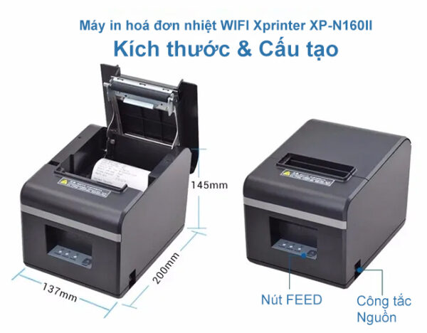 Máy In Hóa Đơn Nhiệt XP-N160II: Đa Kết Nối, Thay Đổi Màu Sắc Linh Hoạt