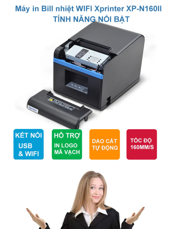 Máy In Hóa Đơn Nhiệt XP-N160II: Đa Kết Nối, Thay Đổi Màu Sắc Linh Hoạt