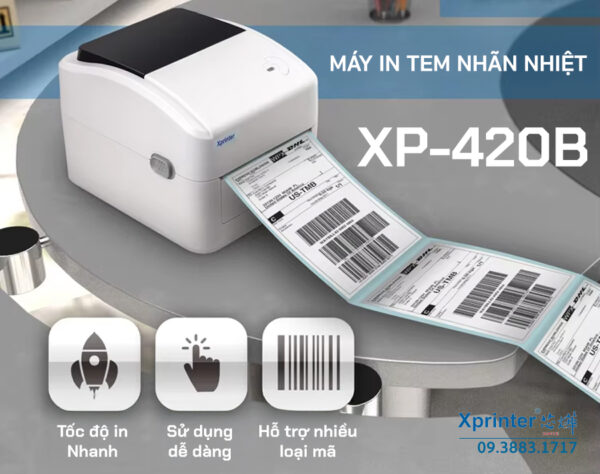 Máy In Mã Vạch Xprinter XP-420B: Giải Pháp In Nhãn Chuyên Nghiệp