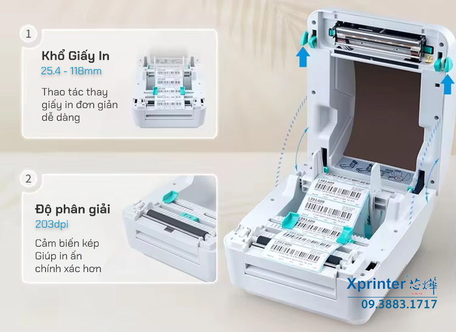 www.xprinter.vn: Máy in tem nhãn Xprinter XP-470B (USB+LAN) | In đơn hàng Shopee, TikTok Shop | Miễn phí vận chuyển