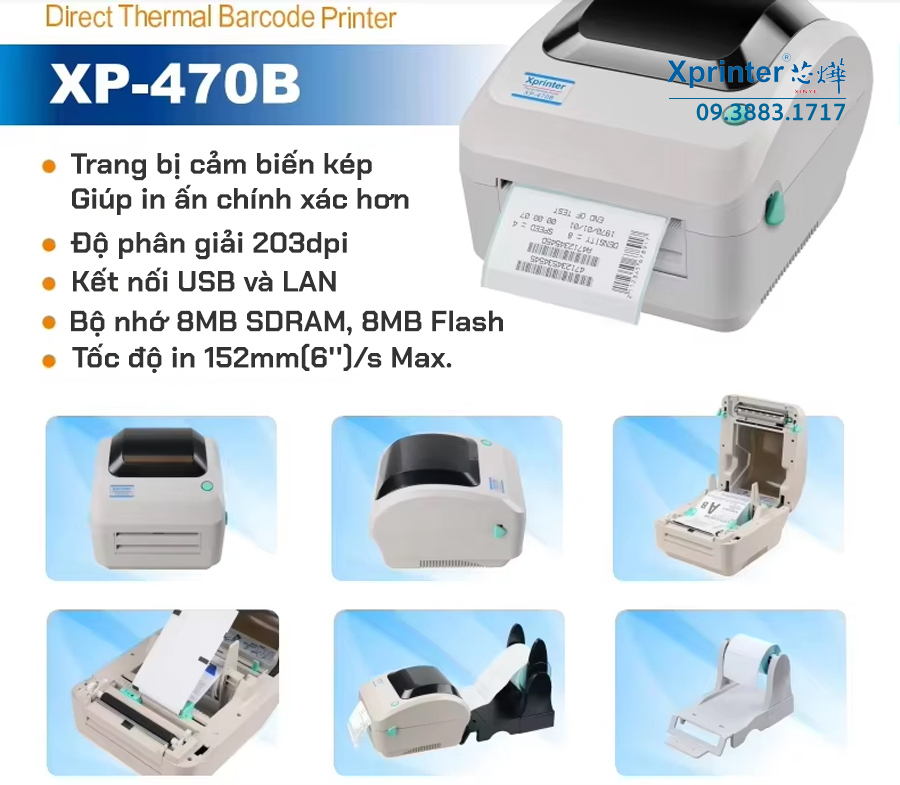 www.xprinter.vn: Máy in tem nhãn Xprinter XP-470B (USB+LAN) | In đơn hàng Shopee, TikTok Shop | Miễn phí vận chuyển