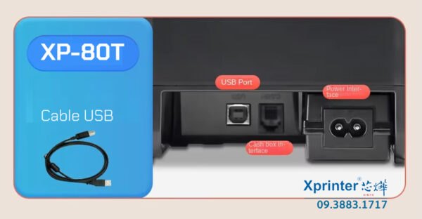 XP-80T: Máy In Nhiệt 200mm/s, Hỗ Trợ GB18030, Tiết Kiệm Không Gian, Đa Dạng Ứng Dụng