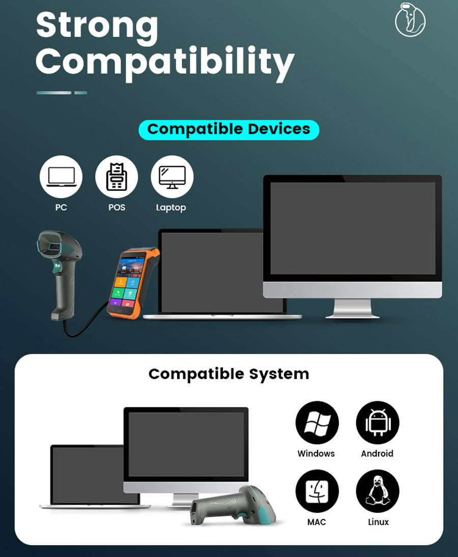 xprinter.vn: Máy Đọc Mã Vạch Cầm Tay Có Dây 2D Syble XB-D30