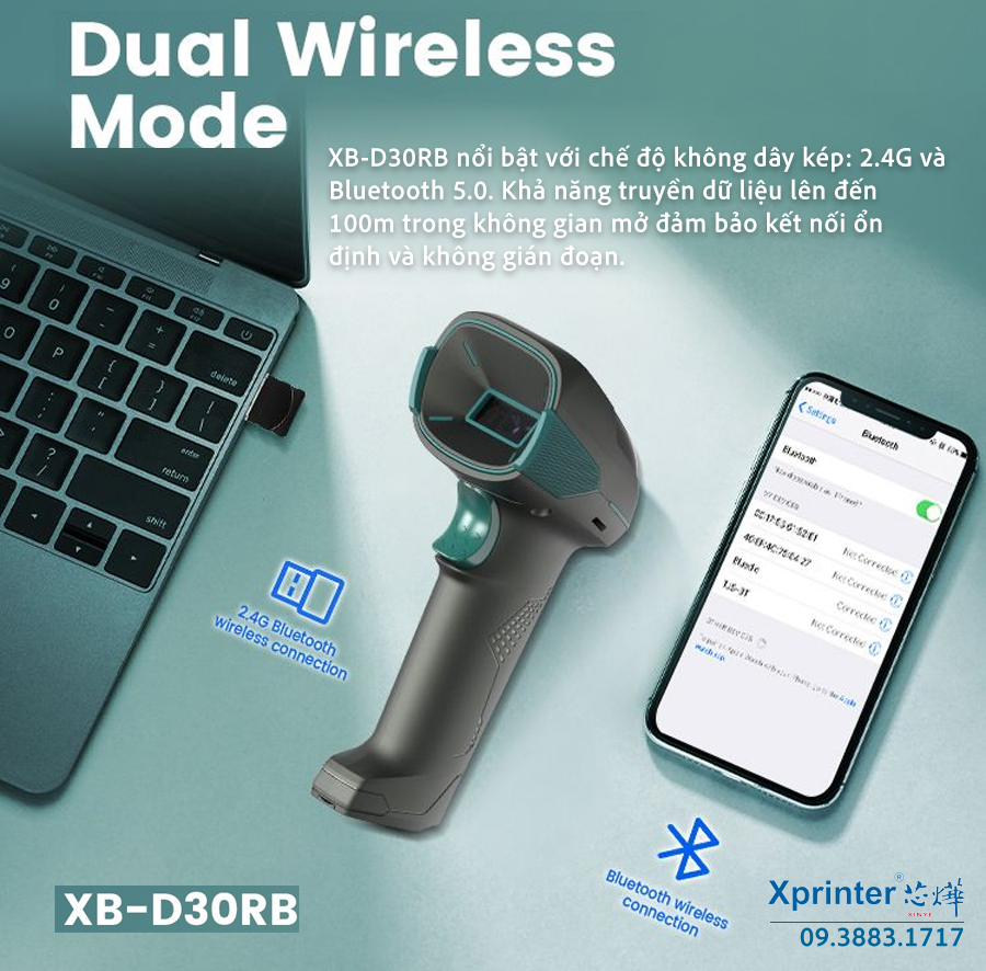 www.xprinter.vn: SYBLE XB-D30RB: Máy Đọc Mã Vạch 2D Không Dây Giá Rẻ Có Kết Nối Bluetooth – Giải Pháp Tối Ưu Cho Doanh Nghiệp