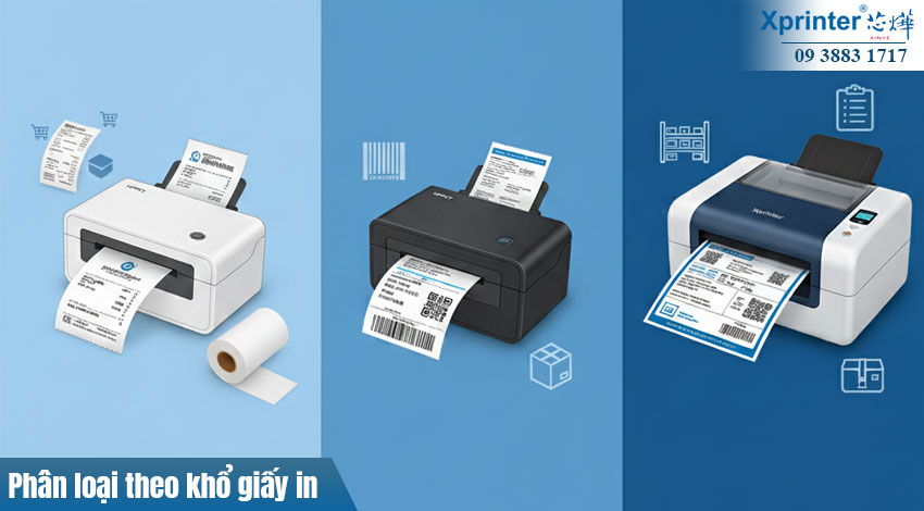Phân loại máy in đơn hàng theo kích thước khổ giấy in | Xprinter