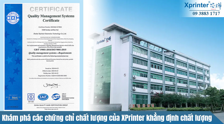 Khám phá các chứng chỉ chất lượng của XPrinter