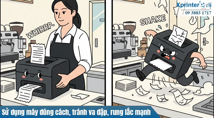 Sử dụng máy đúng cách, tránh va đập, rung lắc mạnh