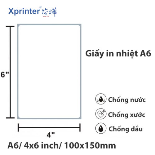 Alternative view of Giấy In Nhiệt A6 Xprinter (100x150mm): Giải Pháp Chống Mờ Vận Đơn, Bảo Vệ Đầu In Cho Shop TMĐT
