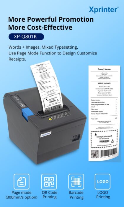 Một vài lưu ý khi thiết kế quảng cáo trên hóa đơn bằng máy in POS Xprinter