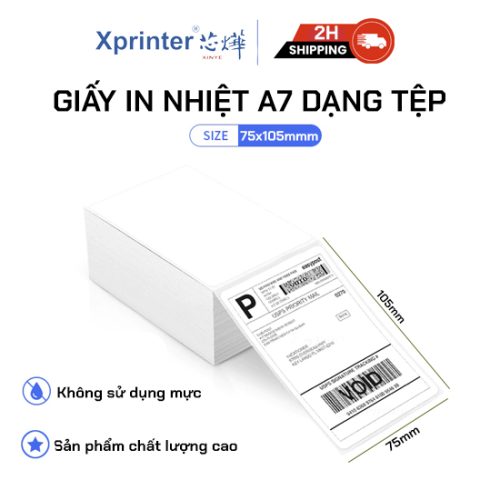Giấy In Nhiệt A7 75x105mm Tệp 500 Tem & Xprinter Vietnam: Giải Pháp "Vàng" Tối Ưu Hóa Vận Đơn Shopee, TikTok Shop