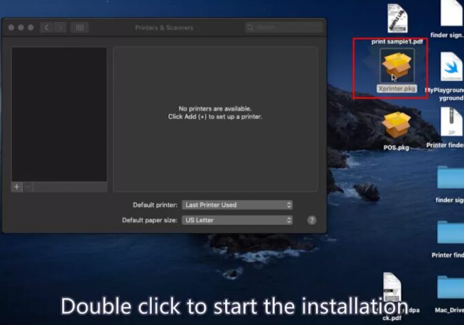 Sau khi tải driver về, Click đúp vào file driver để bắt đầu tiến hành cài đặt driver máy in tem nhãn trên macos