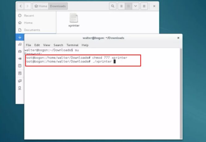 Cấp quyền và Tiến hành cài đặt driver máy in trên linux