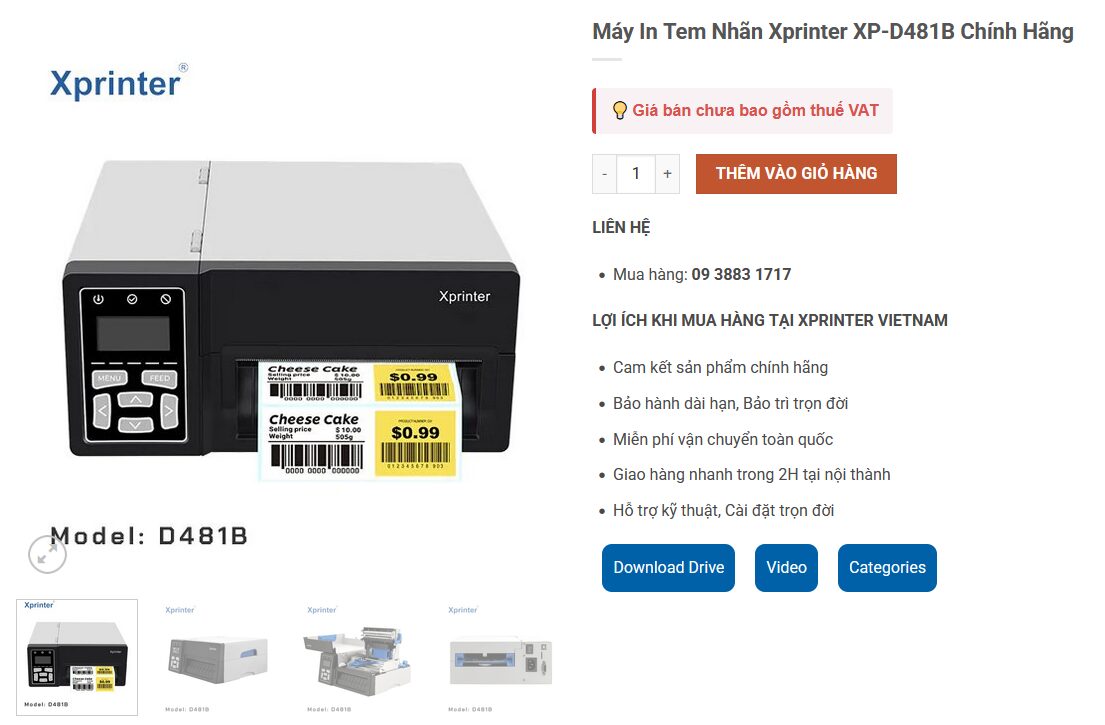 Xprinter XP-D481B: Thế hệ mới – Tiết kiệm & Tương thích