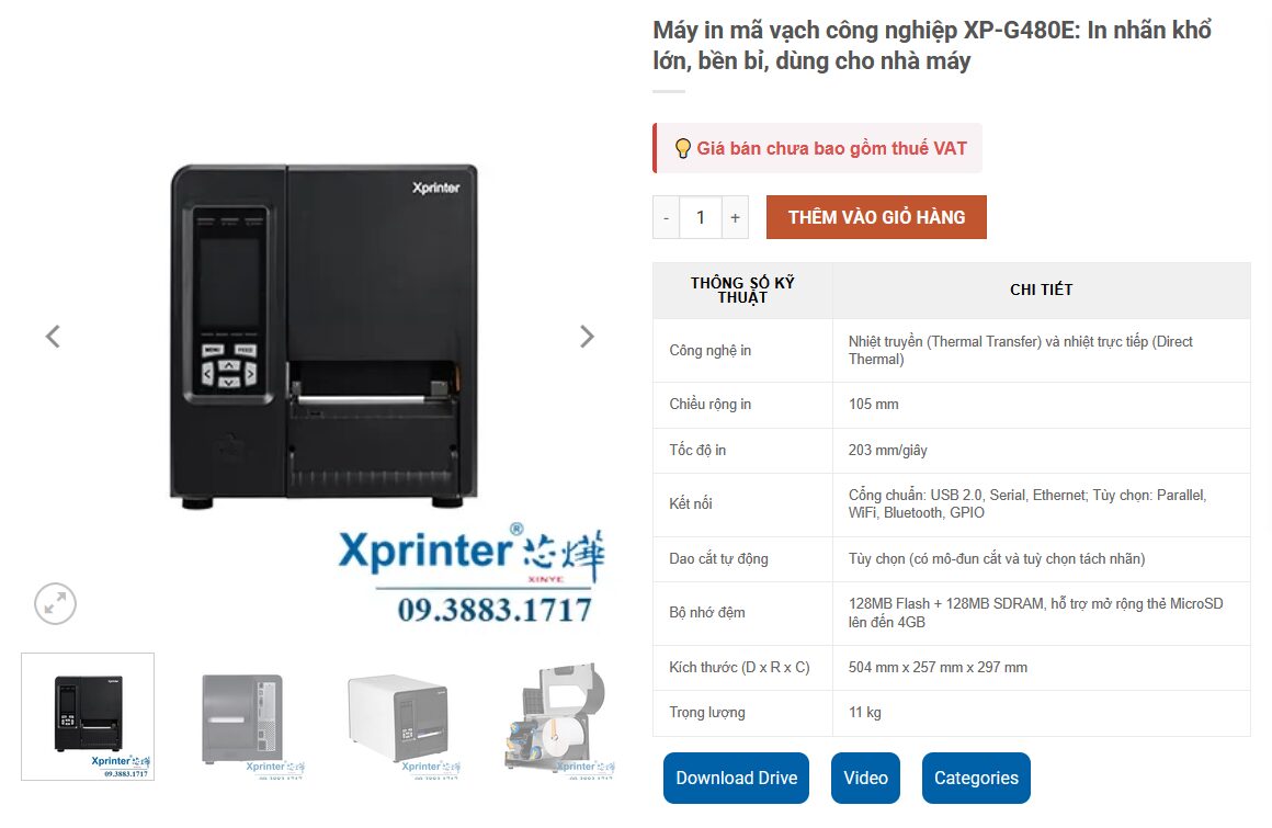 Xprinter XP-G480E: Bước đệm nâng cấp hoàn hảo