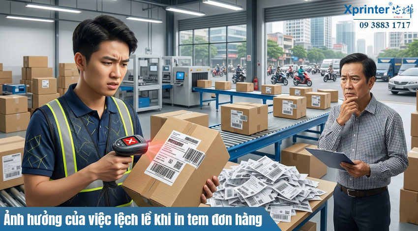 Ảnh hưởng của việc lệch lề khi in tem đơn hàng