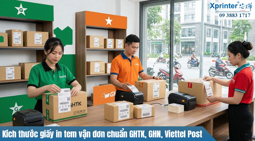 Kích thước giấy in tem vận đơn chuẩn GHTK, GHN, Viettel Post (chi tiết theo từng loại)