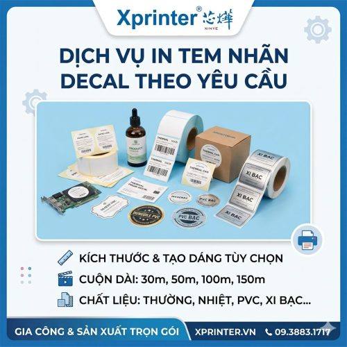 Dịch vụ Thiết Kế & Gia Công Sản Xuất Decal - Tem Nhãn Dán Theo Yêu Cầu Tại Xprinter.vn