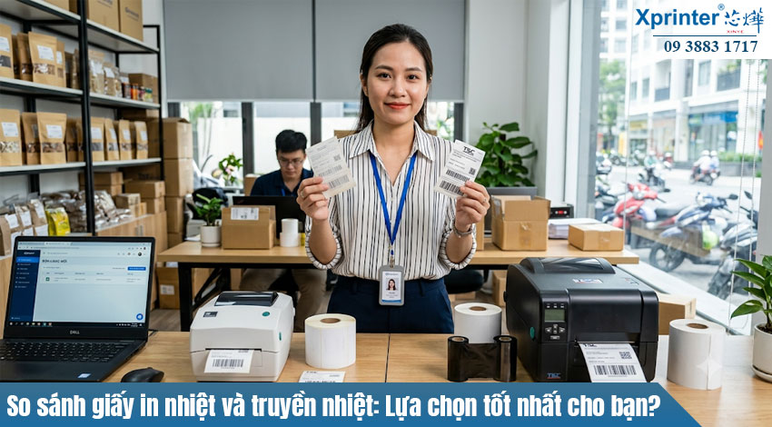 So sánh giấy in nhiệt và truyền nhiệt
